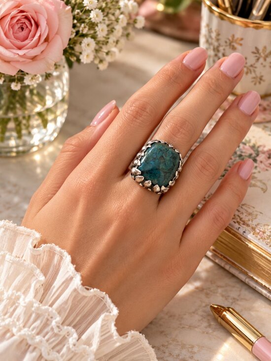 Sterling Jewelry - Sterling Silver Ring Blue Swiss Lapis size 5-1/2
